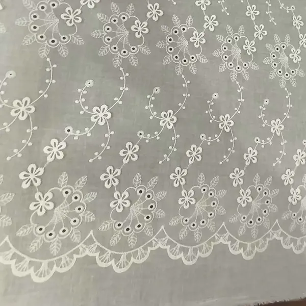 Țesătură brodată din dantelă din bumbac din bumbac