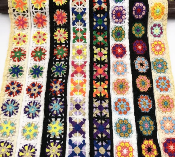 Garnitură de dantelă de broderie cu cârlig cu mâna