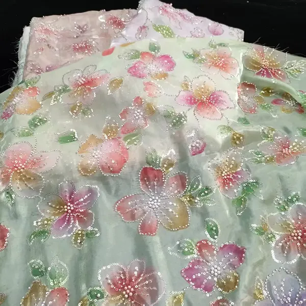 3d Embroidery Flower Applique Beads And Sequins Embroidered Lace Fabric 3d Embroidery Flower Applique Beads And Sequins Embroidered Lace Fabric
