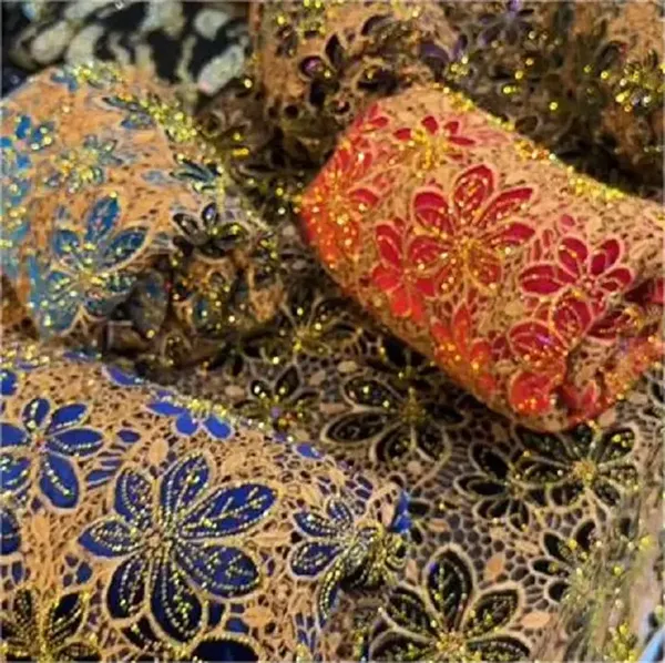 Vintage Multi Color Embroidery Mesh Lace Fabric For Dresses Vintage Multi Color Embroidery Mesh Lace Fabric For Dresses