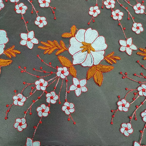Vintage Multi Color Embroidery Mesh Lace Fabric For Dresses Vintage Multi Color Embroidery Mesh Lace Fabric For Dresses