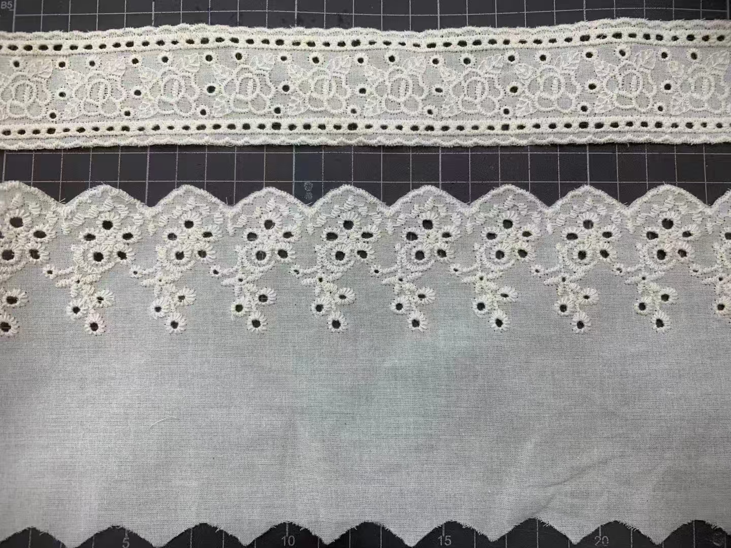 T/C Cotton Lace Trimming Embroidery Cotton Lace Trim Flower T/C Eyelet Lace Trimming