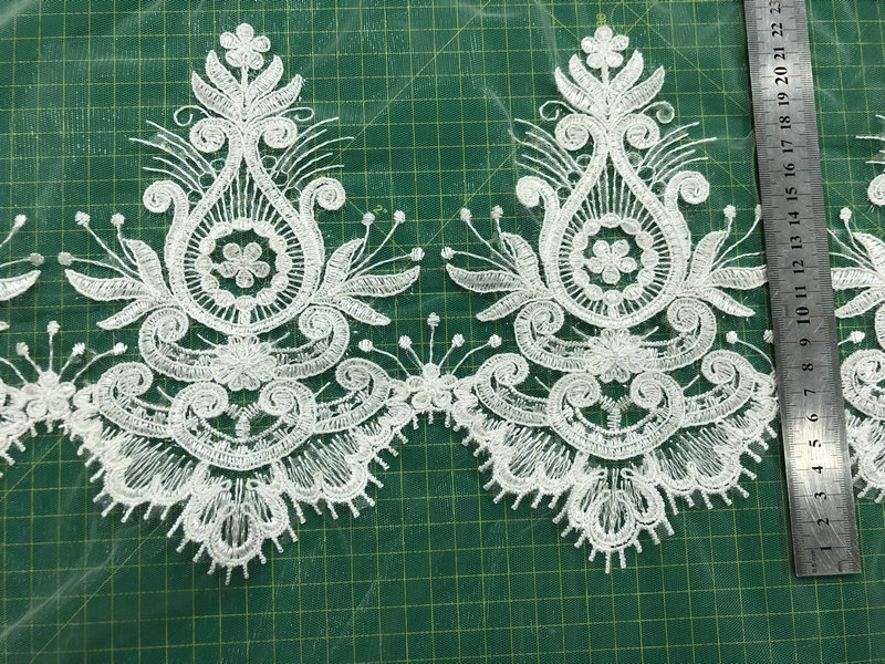 Custom Luxury Bridal French Lace Sequined Wedding Dress Border Lace for Wedding Lace