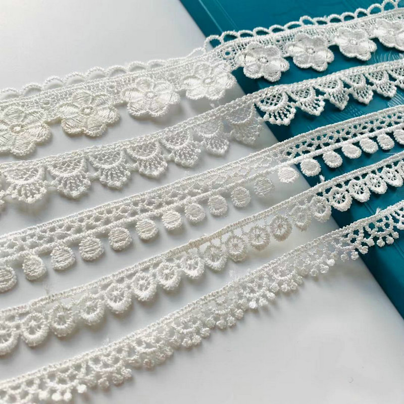 Custom Polyester Lace Narrow Embroidery Lace Trim Multi Color