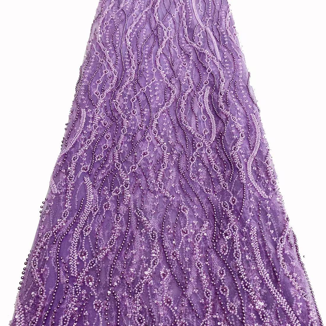 Nouă Mesh Brodery Tube Bead Brodery Fabric African Brail