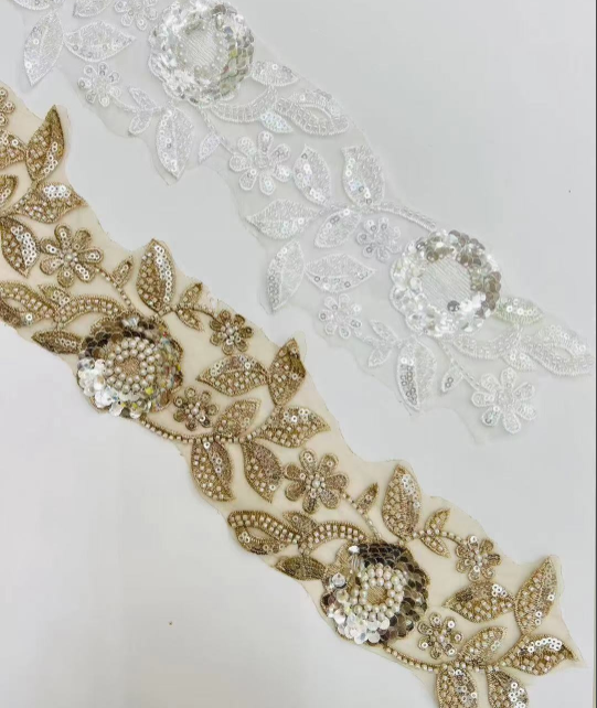 Noi sosire îmbrăcăminte decorativă de cusut frumos împletite cu perle cu perle cu perle cu perle din dantelă
