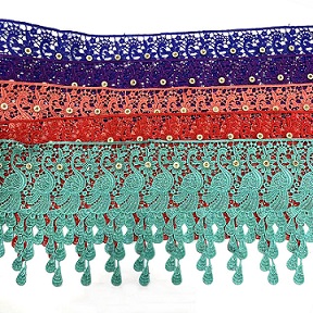 dantela poliester broderie flori dantela garnitura cu gaurire la cald