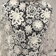 țesătură din dantelă cu broderie cu flori elegante pentru rochie de damă